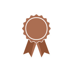 Isolated brown medal with ribbons, achievement symbol, rewards, awards, and decorative element for designs, promotions.