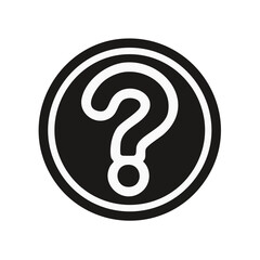Black and White Question Mark Inside a Double Circle