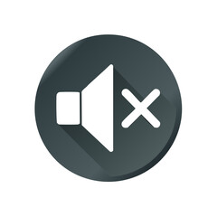 Fototapeta premium Mute volume symbol audio icon media silence quiet sound control button UI sign communication