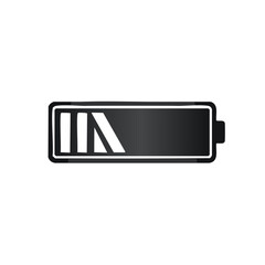 Low battery indicator icon for mobile devices and technology concepts