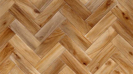 Herringbone pattern oak wood floor with natural grain texture