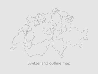 Obraz premium Vector map country Switzerland divided on regions