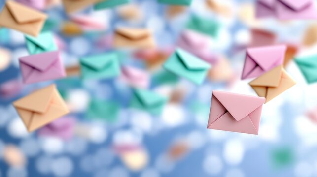 Floating colorful envelopes - Powered by Adobe