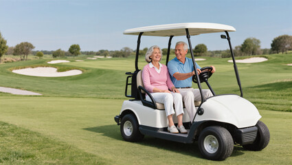 old couple on the golf course