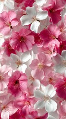 Colorful Floral Arrangement Featuring Pink and White Chrysanthemums on a Light Background