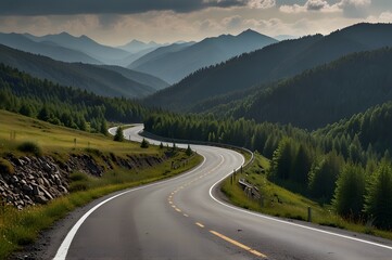 Fototapeta premium road in north mountains 