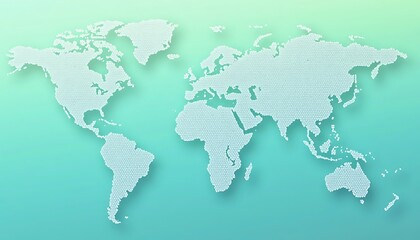 Fototapeta premium Abstract World Map Depicting Global Geography with Dot Pattern Design