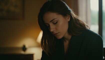 young woman in depression