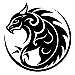 Obraz premium black and white tribal tattoo