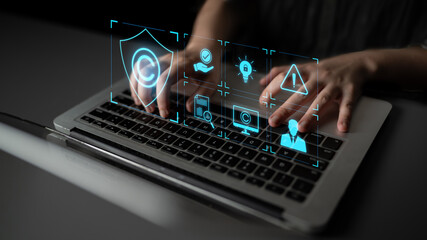 Digital copyright protection system showing secure ownership, intellectual property rights, content...
