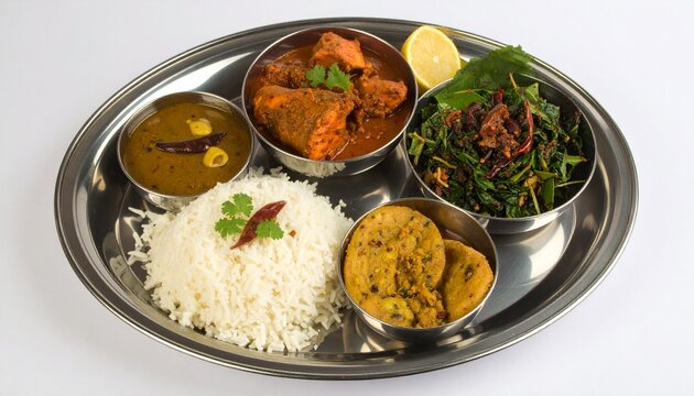 Assamese Thali with Fish Tenga
