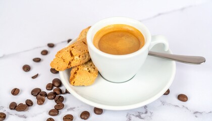 Fototapeta premium Italian Espresso with Biscotti