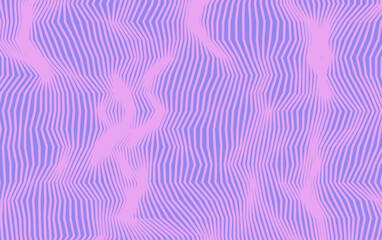 Dynamic Pink Zigzag Lines on Purple Backdrop - Digital Glitch Art Texture