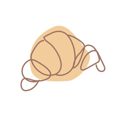 Hand-drawn Croissant Illustration (Color)