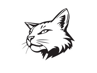 Cat head silhouette. Cat silhouette icon. Cat logo Design. Cat head icon. Vector Illustration.
