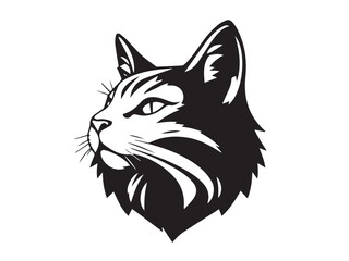 Cat head silhouette. Cat silhouette icon. Cat logo Design. Cat head icon. Vector Illustration.