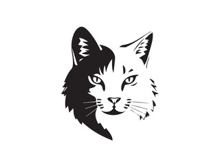 Cat head silhouette. Cat silhouette icon. Cat logo Design. Cat head icon. Vector Illustration.