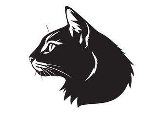 Cat head silhouette. Cat silhouette icon. Cat logo Design. Cat head icon. Vector Illustration.
