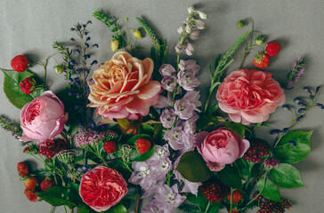 Vibrant Floral Arrangement with Berries
