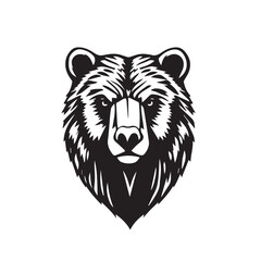 Bear's head silhouette. Bear's head icon. Vector illustration of a bear's head.