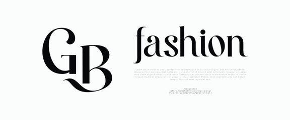 Minimal Fashion font alphabet. Typography beautiful luxury elegant serif fonts fashion wedding vintage retro logos. vector illustration