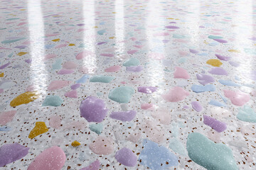 Pastel Terrazzo Stone Floor with Studio Light