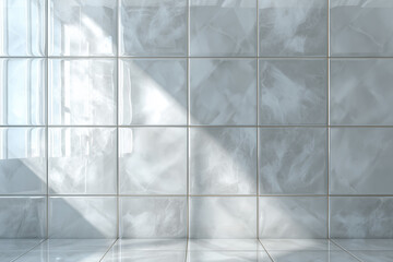 Glossy White Ceramic Tile Wall with Natural Reflections