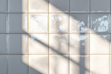Glossy White Ceramic Tile Wall with Natural Reflections