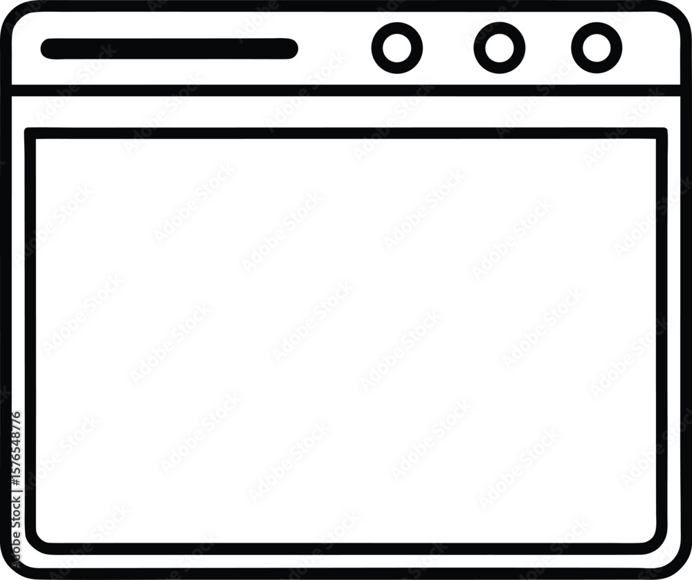Poster Clean line icon of a web browser window with multiple tabs isolated on transparent background