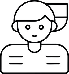 Line icon of a user avatar with accompanying code lines isolated on transparent background