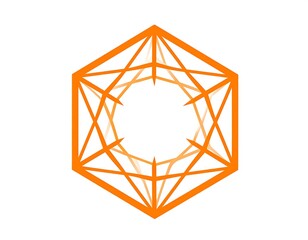 Fototapeta premium Orange geometric hexagon