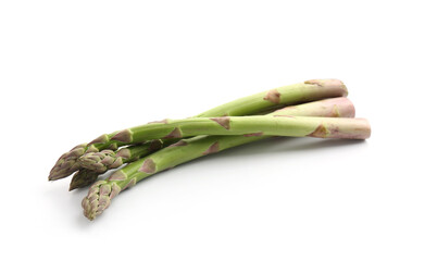 Fresh raw asparagus spears isolated on white