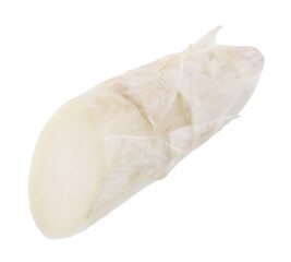 Piece of raw asparagus spear isolated on white