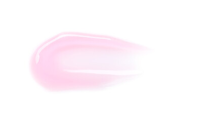 Pink lip gloss isolated on white, top view