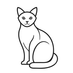 Minimalist Line Art of a Sitting Cat