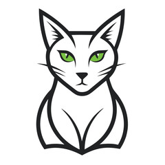 Modern Cat Logo Template in Line Art