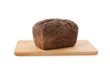Loaf of rye bread isolated on white