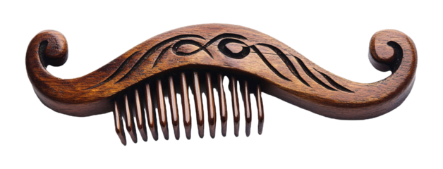 Mustache Comb for Facial Hair Grooming - Isolated on White Background