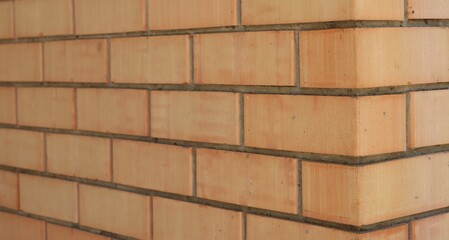 Texture of red brick wall as background, closeup
