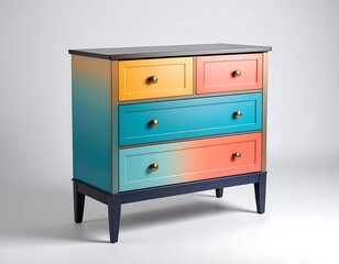 Colorful dresser with ombre effect
