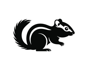 Obraz premium Stylized Chipmunk Silhouette with White Stripes Profile View