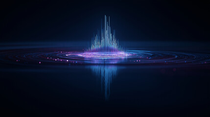 Soundwave Projection Holographic Microphone Concept Design in Blue Hues