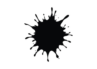 Splash silhouette Black Vector white background