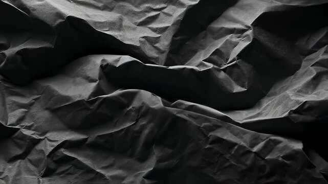 A monochromatic crumpled paper backdrop featuring a dynamic pattern of deep creases and sharp ridges. The shadows cast by the uneven surface create a dramatic contrast while the slight