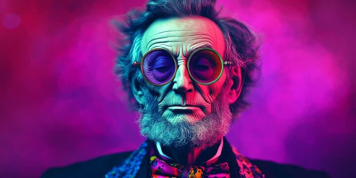 Modern Abraham Lincoln with a hippie vibe