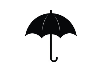 Umbrella silhouette Black Vector white background