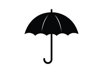 Umbrella silhouette Black Vector white background