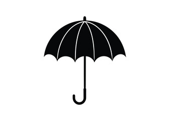 Umbrella silhouette Black Vector white background