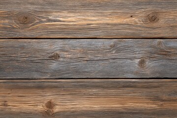 Fototapeta premium Natural Weathered Wood Texture Background with Distinct Grains and Knots for Design and Creative Projects