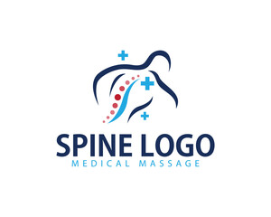 spine logo creative design concept medical clinic massage
